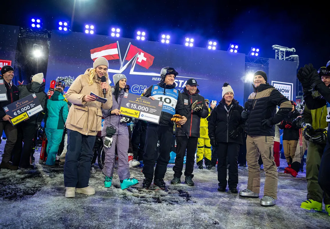 Participants in the Hermann Maier Star Challenge at the presentation of the participants.